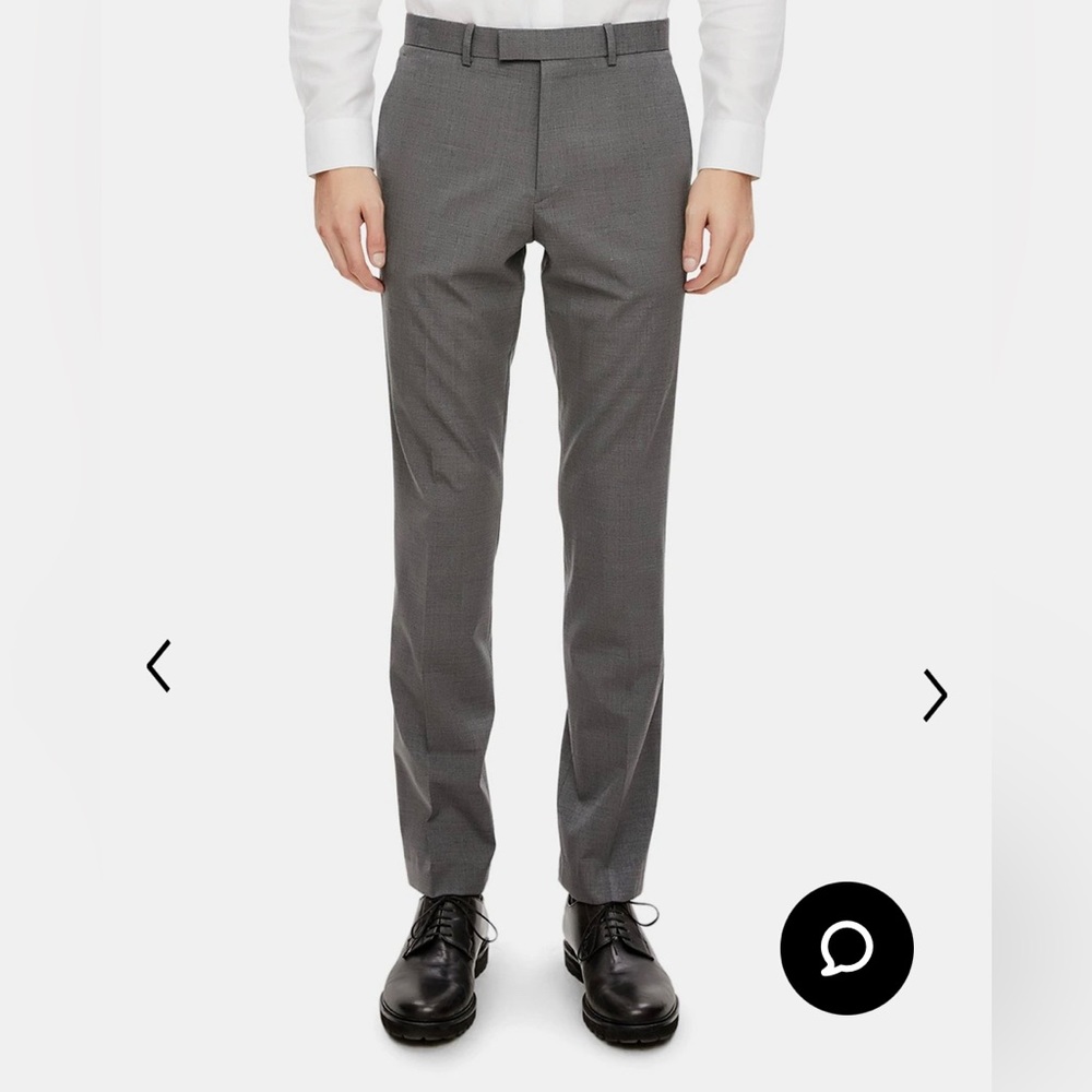 Theory Kody 2 Men’s Charcoal Gray Flat Front Fine Wool Dress Pants Size 31